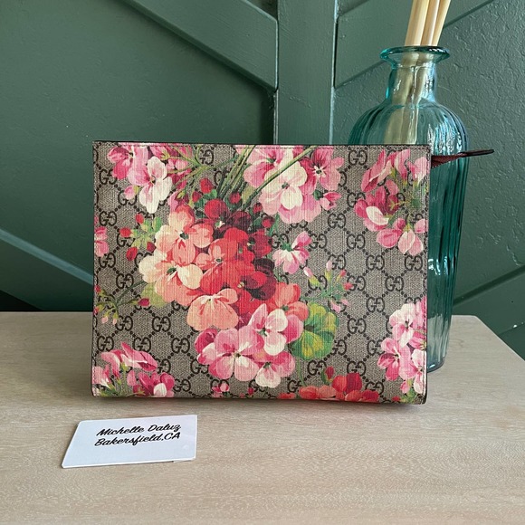 Mint Gucci Supreme Blooms Pink Clutch Bag Cosmetic Pouch - Picture 2 of 10